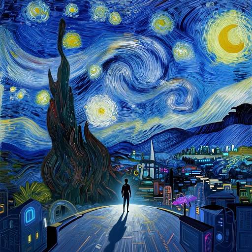 Van Gogh Meets Syd Mead Cityscape