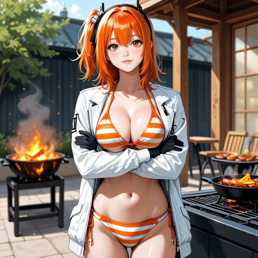 Crisp High-Noon Cowboy Girl in Bikini