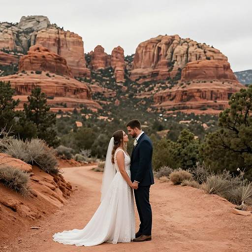 Wedding Couple in Sedona Desert Landscape