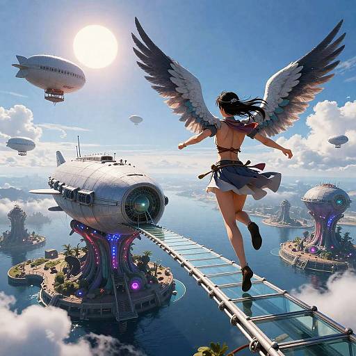 Winged Miniskirt Swordswoman Duelist