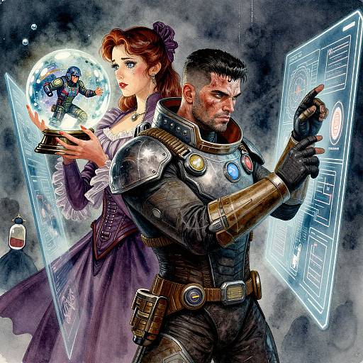 Dark Fantasy Sci-Fi Captain Scene