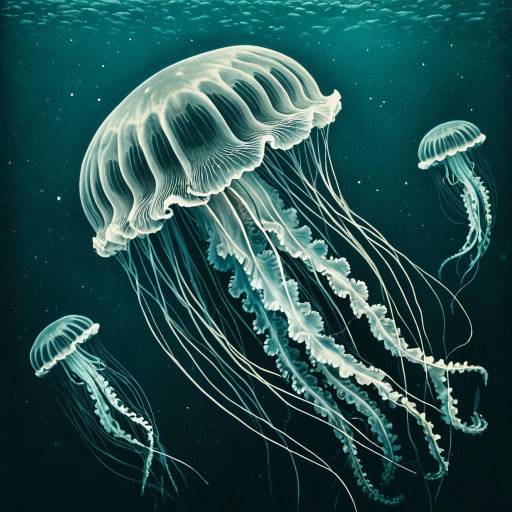 Enchanted Teal Jellyfish Underwater