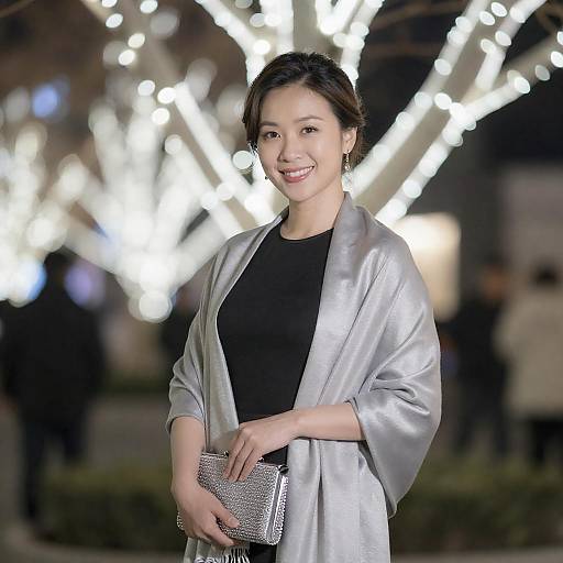 Festive Portrait: Asian Woman in Shawl