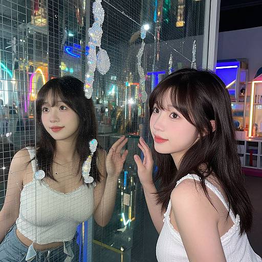 Surreal Woman in Reflective Mosaic