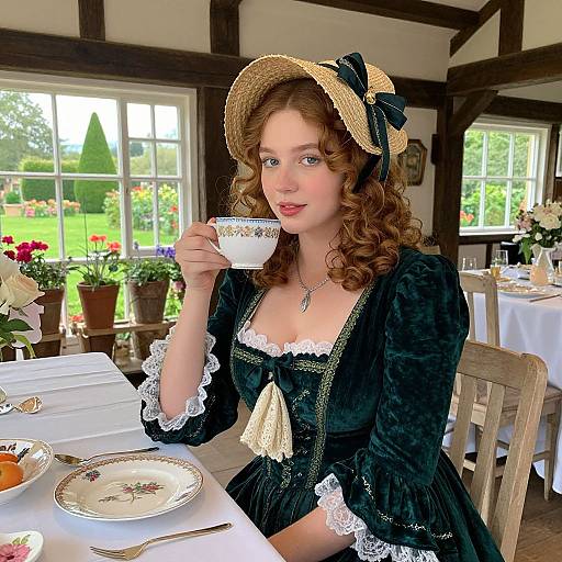 Elegant English Tea Time Portrait