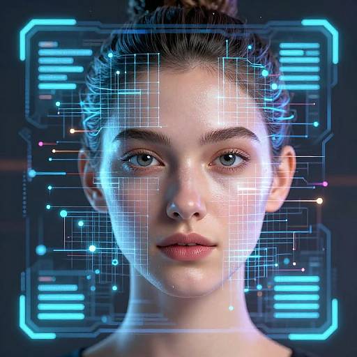 Futuristic AI Face Upscaler Interface