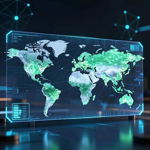 Futuristic AI Digital Map Interface