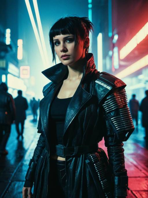 Cyberpunk Joi Costume Editorial Photograph