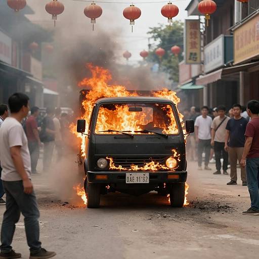 Urban Chaos: Burning Truck Street Scene
