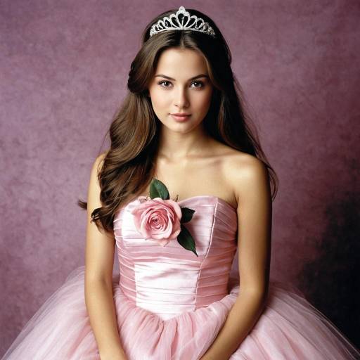 Young Woman in Pink Tulle Birthday Dress with Tiara