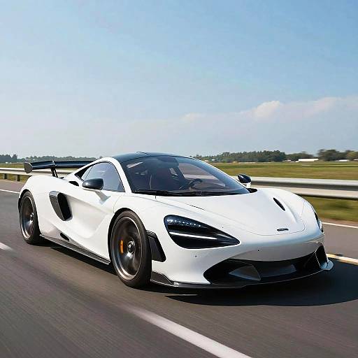 Futuristic White Single-Seat Sports Car