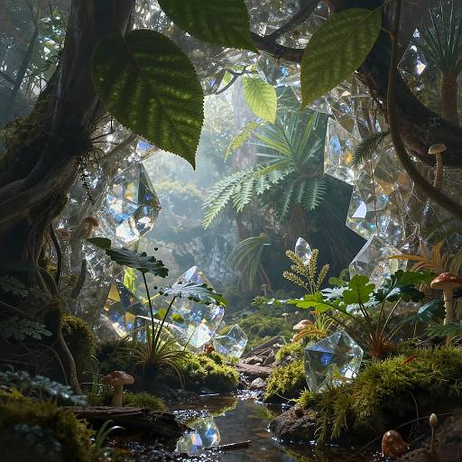 Surreal Crystal Grotto Nature Scene