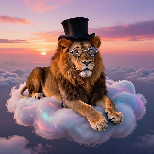 Whimsical Majestic Lion in Surrealism