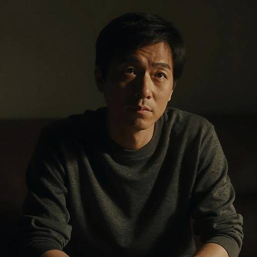 Moody Portrait of Contemplative Man