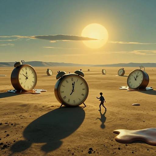 Surreal Dreamscape with Melting Objects