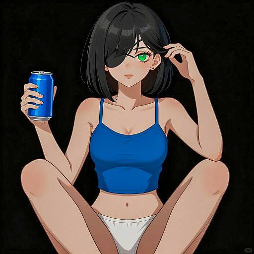 Young Woman Portrait with Intense Expression