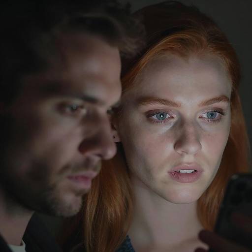 Intimate Close-Up Portrait in Dim Lighting