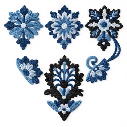 Classic Indigo Floral Ornament Design