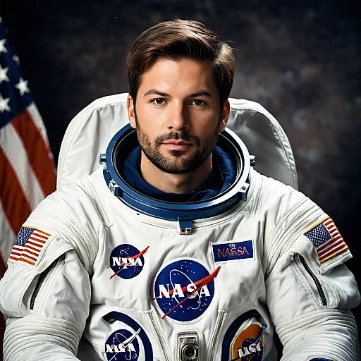 Male Astronaut in NASA Spacesuit
