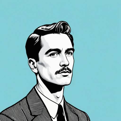 Minimalist Line Art Portrait of Man