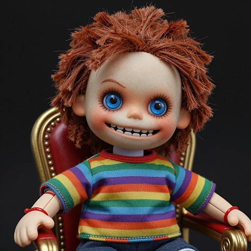 Menacing Scarecrow Doll on Bold Chair