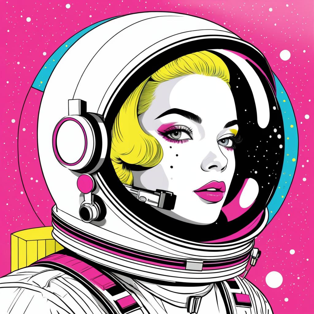 Surrealist Comic Astronaut with Pop Art