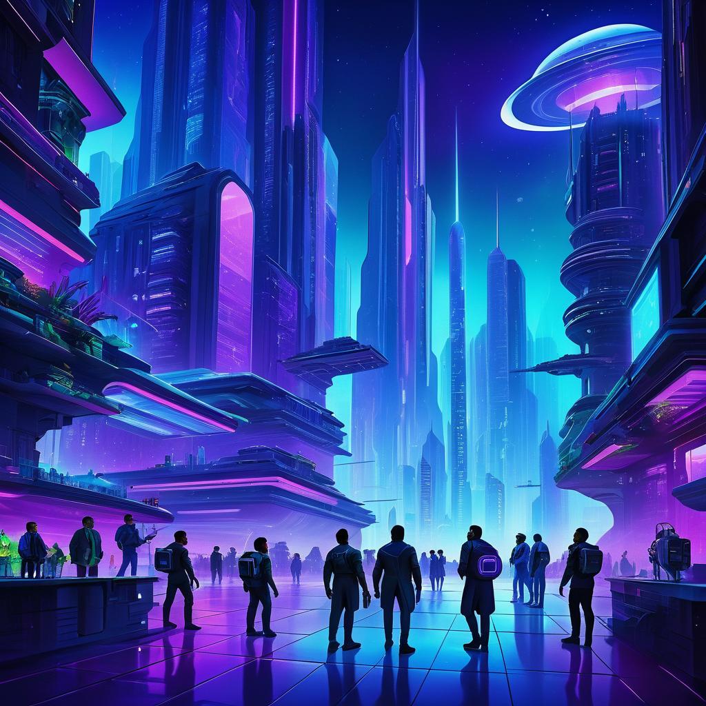 Hispanic Scientists in an Alien Cityscape