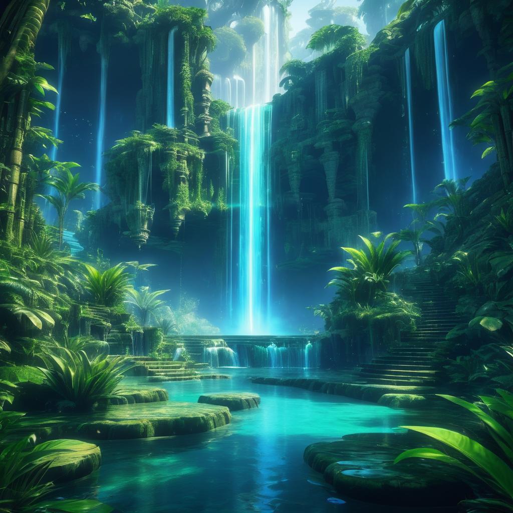 Enchanted Waterfalls of Mermaid Civilization