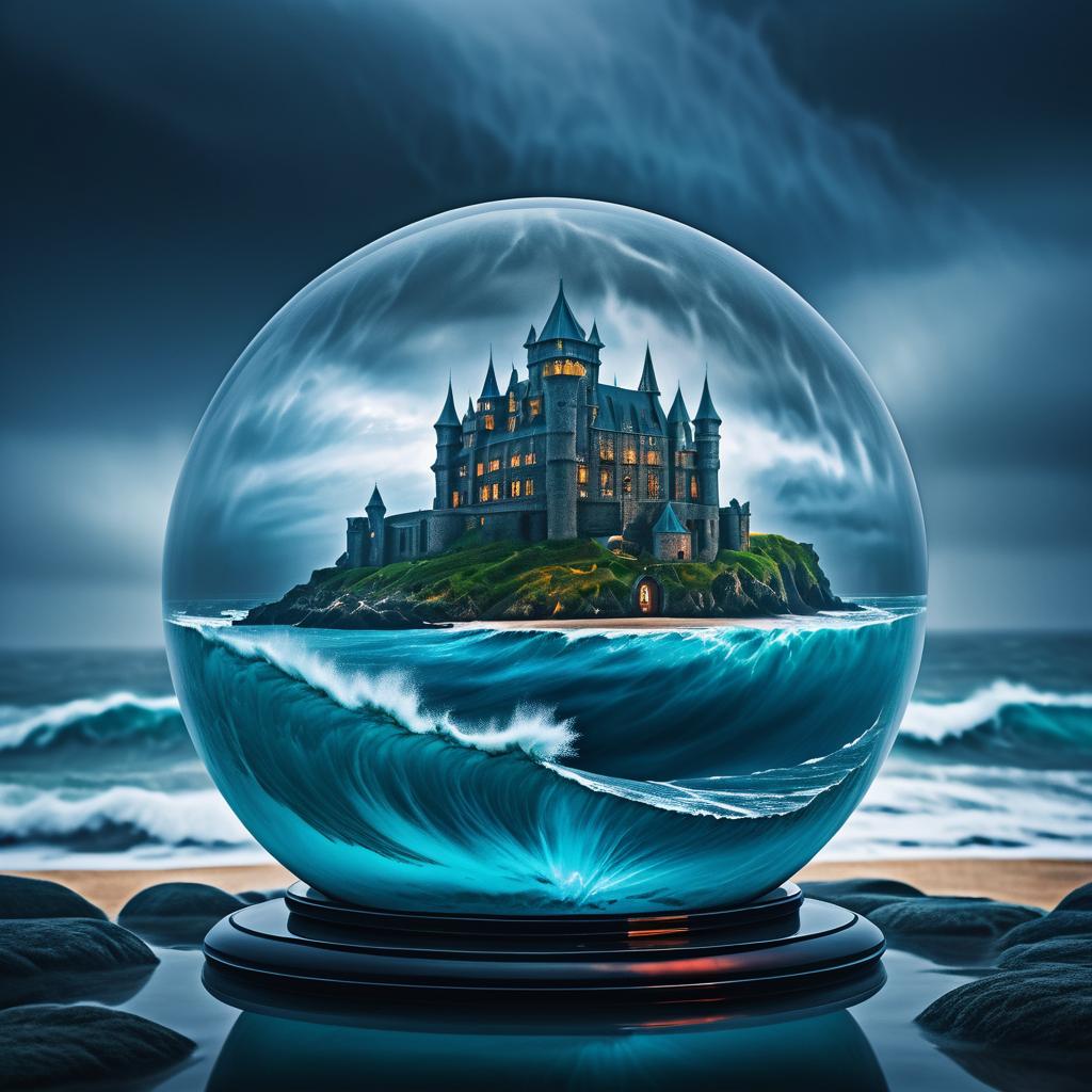 Epic Castle in a Stormy Glass Ball