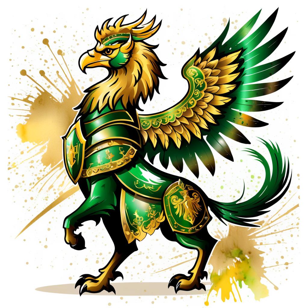 Vintage Griffin in Knight's Armor Art