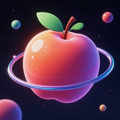 Futuristic Fruit in Space Scene