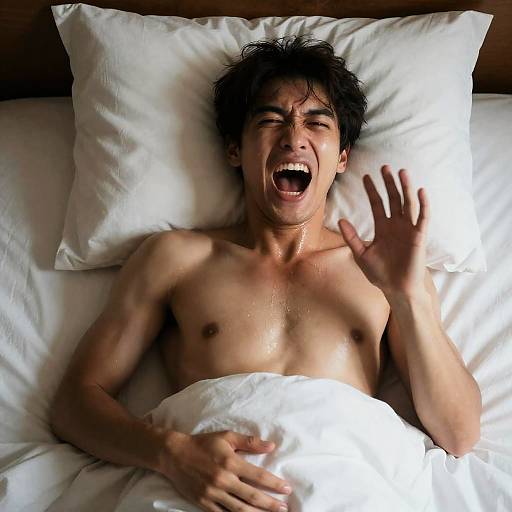 Man Screaming in Bed