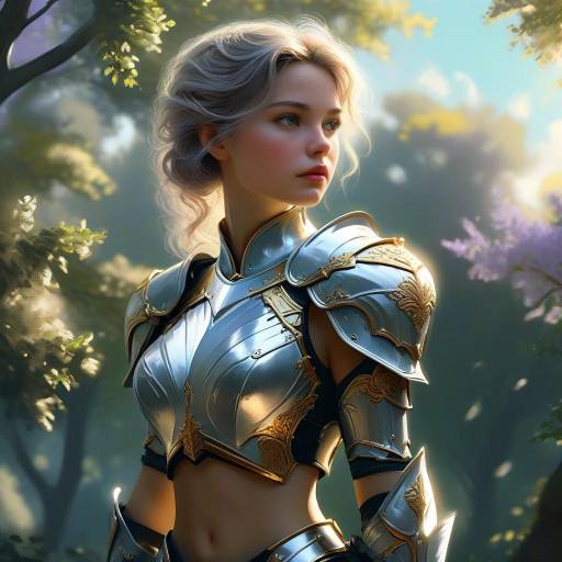 Fantasy Warrior in Serene Park Setting
