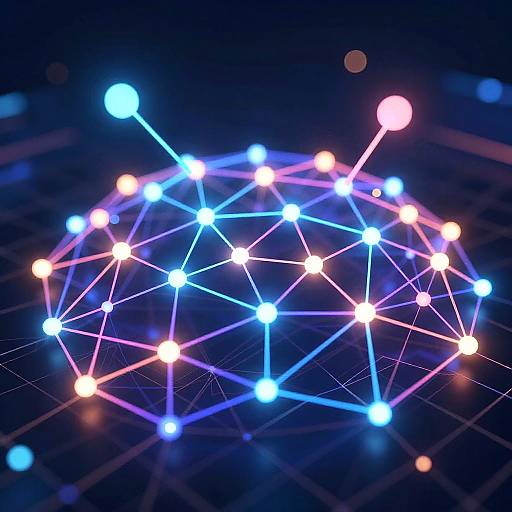 Cyber Neon Network Grid Visualization