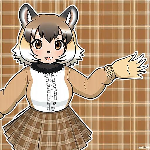 Illustration of Black-tailed prairie dog (kemono friends), kemono friends in the style of Nakatokung