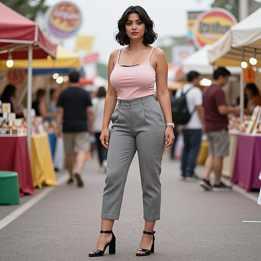 Stylish Manga Woman at Street Festival