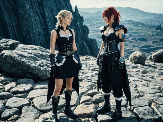 Fantasy Cosplay on Rocky Terrain