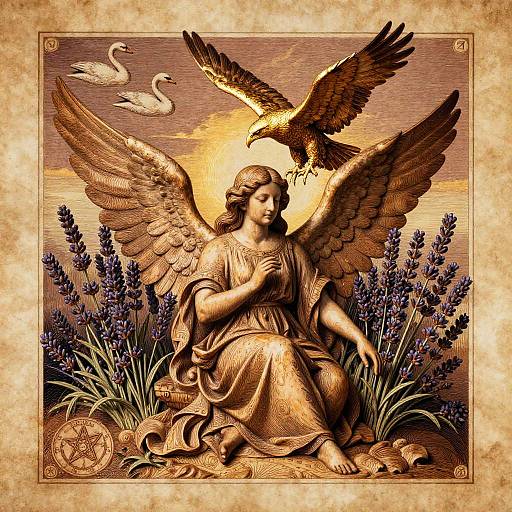 Renaissance Angel Woodcarving Scene