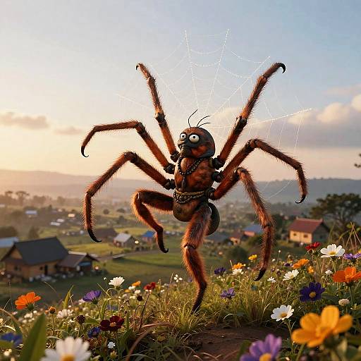 Anansi Dancing on Shimmering Webs