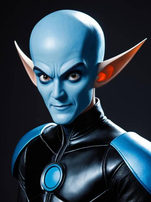 Photorealistic Megamind Cosplay Portrait
