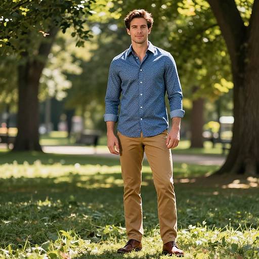 Confident Man in Sunny Park