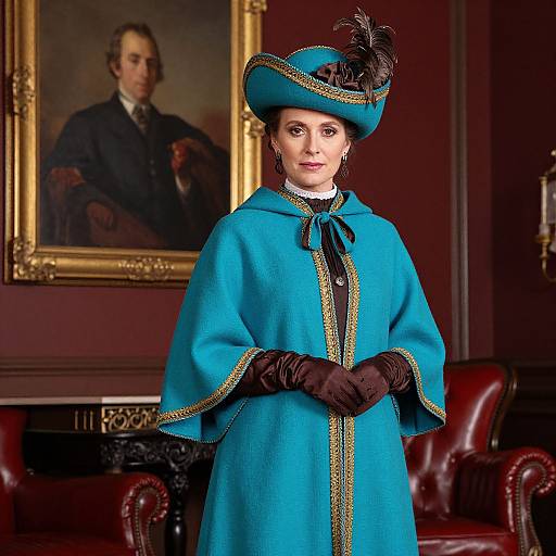 Victorian Elegance in Turquoise Cape