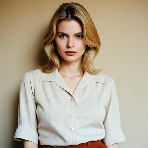 Blonde Woman in Casual Blouse