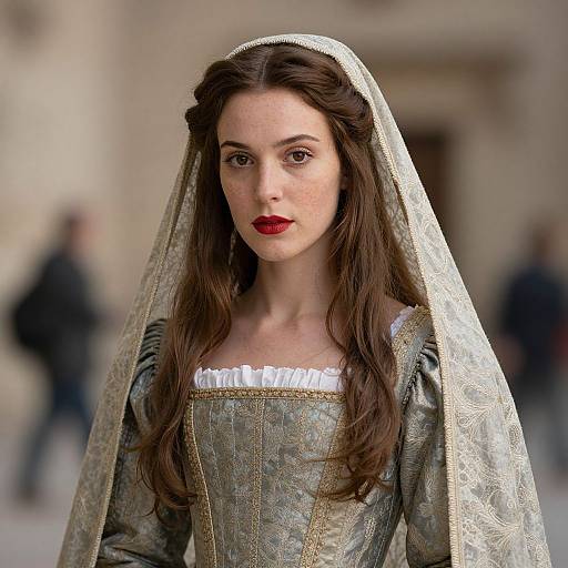 Renaissance Lady in Veiled Dress