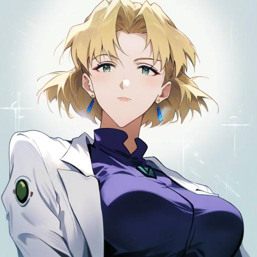 Illustration of Akagi ritsuko, neon genesis evangelion in the style of Parsley-f