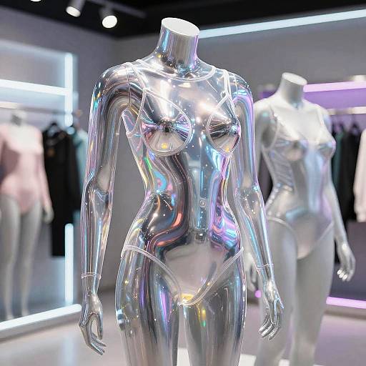 Futuristic Transparent Swimsuit Display