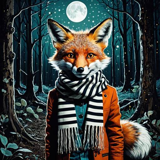 Lowbrow Art of Fox in Enchanted Forest