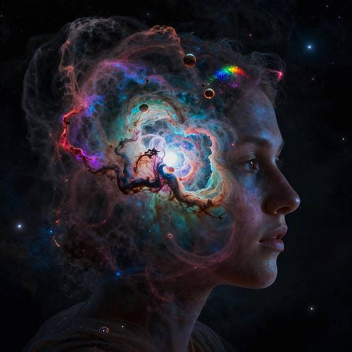 Cosmic Nebula Head Portrait