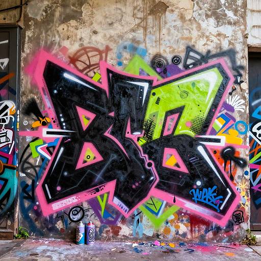 Abstract Urban Graffiti Alley Scene