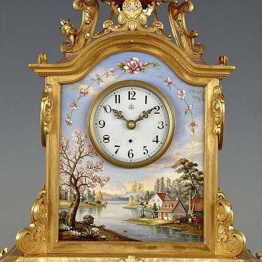 Elegant 19th Century Meissen Mantle Clock